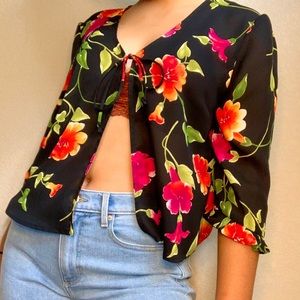 Slit Floral Top